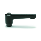 GN 302 - Flat adjustable hand levers, Zinc die casting, bushing Steel, with Bore
