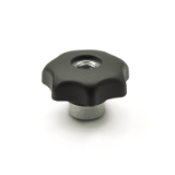 GN 6336.3 - Quick release star knobs, Plastic, bushing Stainless Steel