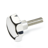 GN 6336.5 AP - Star knobs with Stainless Steel threaded bolt, Type AP, Star knob DIN 6336, Aluminium (AL), polished