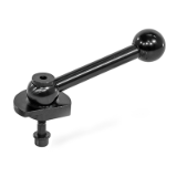 GN 918.2 - Clamping Bolts, Steel, Downward Clamping, Screw from the Back, Type KVB with ball lever, angular  (serration)
