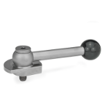 GN 918.7 - Clamping Bolts, Stainless Steel, Downward Clamping, with Threaded Bolt, Type GV with ball lever, straight (serration)