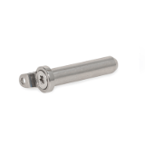 GN 124.3 - Locking Pins, Stainless Steel with Axial Lock (Ball Retainer), Type E, with eyelet washer