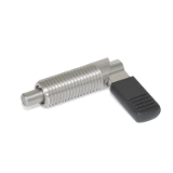 GN 721.5 - Stainless Steel-Cam action indexing plungers, Type LB, Left-hand lock, with plastic cover