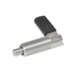 GN 721.5 - Stainless Steel-Cam action indexing plungers, Form RB, Right-hand lock, with plastic cover
