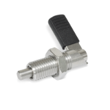 GN 721.5 - Stainless Steel-Cam action indexing plungers, Type RBK, Right-hand lock, with plastic cover, with lock nut