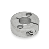 GN 7062.2 - Semi-split Stainless Steel-Set collars, Type B, with two countersunk holes for socket head cap screws