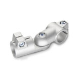 GN 288 - Swivel Clamp Connector Joints, Aluminum, with screw, stainless steel, Type T, Adjustment with 15° division (serration)