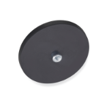 GN 51.2 - Retaining magnets, disc-shaped, with female thread with rubber jacket