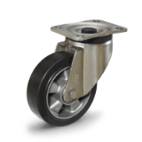 RE.F8-H - Elastic rubber wheels with steel sheet bracket for medium-heavy loads