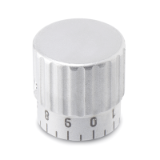 GN 436.1 - Stainless Steel-Control knobs, Type S with scale 0...9, 100 graduations