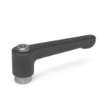 GN 302.1 - Flat adjustable hand levers, Zinc die casting, bushing Stainless Steel, with Bore