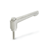 GN 300.5 - Adjustable Stainless Steel-Hand levers, Type AS, with external hexagon