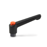GN 303 - Adjustable hand levers with push button, with borehole