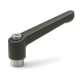 GN 300.1 - Adjustable hand levers, Handle zinc die casting / bore insert in Stainless Steel