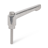 GN 300.6 - Adjustable Stainless Steel-Hand levers, Type AS, with external hexagon