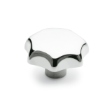 DIN 6336 - Star knobs, Aluminum, Type C with plain blind bore, Tol. H7