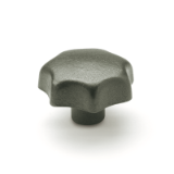 DIN 6336 - Star knobs, Cast iron, Type B with plain through bore, Tol. H7