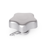 GN 5334.13 - Stainless Steel-Star knobs with loss protection with bushing, Type A, only with retaining ring