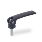 GN 927 - Clamping levers with eccentrical cam with threaded stud, Type A, Plastic contact plate with setting nut