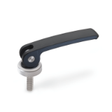 GN 927.4 - Clamping levers with eccentrical cam with threaded stud, Type A, Plastic contact plate with setting nut