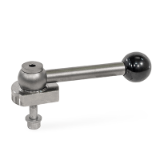 GN 918.5 - Eccentric Cams, Stainless Steel, Radial Clamping, Screw from the Back, Type GVB with ball lever, straight (serration)