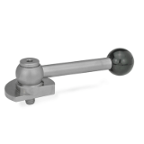 GN 918.6 - Clamping Bolts, Stainless Steel, Upward Clamping, with Threaded Bolt, Type GV with ball lever, straight (serration)