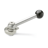 GN 918.7 GV - Stainless Steel-Clamping bolts, downward clamping, Type GV, with ball lever, straight (serrations)