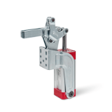 GN 862 - Toggle Clamps, Pneumatic, with Angled Base, Type APV, Forked clamping arm, with two flanged washers