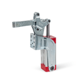 GN 862 - Toggle Clamps, Pneumatic, with Angled Base, Type EPV, Solid clamping arm, with clasp for welding