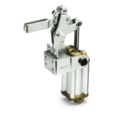 GN 862 - Toggle clamps pneumatic, with angled base, Type EPV3, Solid bar version with clasp