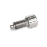 GN 514 - Stainless Steel-Locking Plungers, Type AN, without lock nut, with stainless steel knob