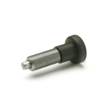 GN 613 - Stainless steel-Indexing plungers without head, Type A, without lock nut, with knob