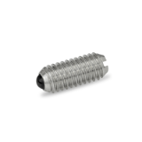 GN 615.5 - Stainless Steel-Spring plungers, Type KN, Stainless Steel A4, standard spring load