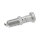 GN 617.1 - Stainless Steel-Indexing plungers with rest position, Type AKN, with lock nut, with Stainless Steel-knob