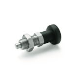 GN 617 - Stainless Steel Indexing plungers without rest position, Type AK, with lock nut, with lifting knob