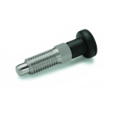 GN 717 - Stainless Steel-Indexing plungers, Type B without rest position (knob), without lock nut