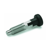GN 717 - Stainless Steel-Indexing plungers, Type CK with rest position (knob), with lock nut