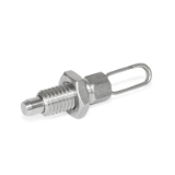 GN 717 - Stainless Steel-Indexing plungers, Type DK with wire loop, with lock nut