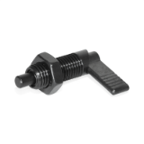 GN 721 - Cam action indexing plungers, Type LAK, Left-hand lock, with lock nut