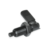 GN 721 - Cam action indexing plungers, Type RBK, Right-hand lock, with plastic cover, with lock nut