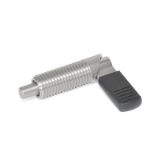 GN 721.6 - Stainless Steel-Cam action indexing plungers, Type LB, Left-hand lock, with plastic cover