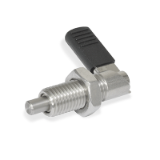 GN 721.6 - Stainless Steel-Cam action indexing plungers, Type RBK, Right-hand lock, with plastic cover, with lock nut