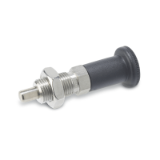 GN 817.2 - Stainless Steel-Indexing plungers, Type B without lock nut, with knob