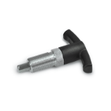 GN 817.4 - Stainless-Steel Indexing plungers, with T-Handle, Type BK, without rest position, with lock nut