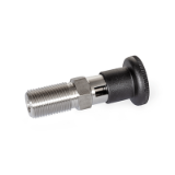 GN 818 - Stainless Steel-Indexing plungers with rest position, Type C, with Plastic-Knob, without locknut