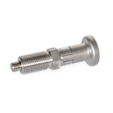GN 818 - Stainless Steel-Indexing plungers with rest position, Type CN, with Stainless Steel-Knob, without locknut