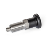 GN 818 - Stainless Steel-Indexing plungers without rest position, Type B, with Plastic-Knob, without locknut