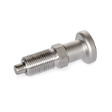 GN 818 - Stainless Steel-Indexing plungers without rest position, Type BN, with Stainless Steel-Knob, without locknut