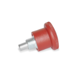 GN 822 C - Mini indexing plungers with red knob, Type C, with rest position, with plastic knob