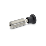 GN 313 - Stainless Steel-Spring bolts, Type A with knob, without lock nut, Plunger without internal thread